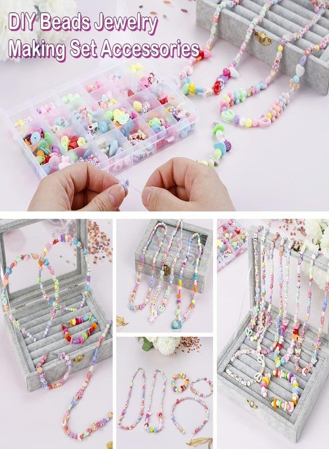 JAY EMPIRE Bracelet Making Kit Children's Jewelry Making Kit - DIY Bracelets, Necklace, Hairband, and Rings Craft Kits - Plastic Beads for Kids Crafts - Birthday Gift,Multicolor (Multicolor 1) - Image 4